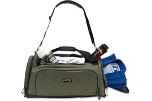 Gold BJJ Jiu Jitsu Duffle Bag - Waterproof Pocket for Sweaty Gi, Rashguard, or Shoes - The Perfect Duffel Bag for Martial Art