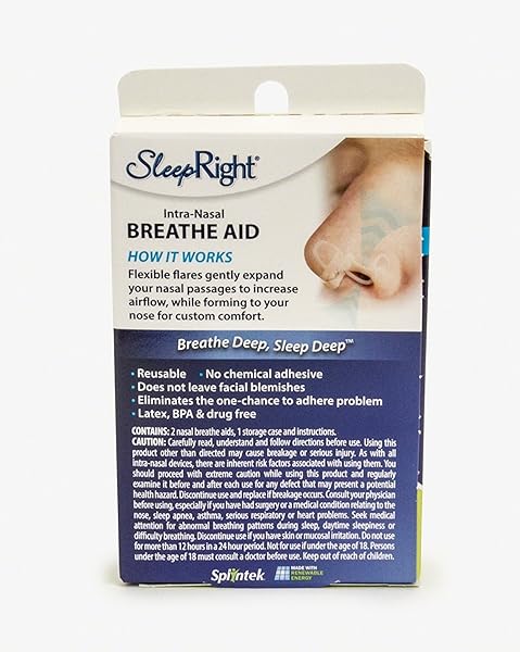 SLEEPRIGHT INTRA-NASAL BREATHE AID – BREATHING AIDS FOR SLEEP – NASAL DILATOR – 40 DAY SUPPLY