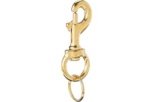 Lucky Line 3-1/4" Heavy-Duty Solid Brass Bolt Snap with 1" Brass Split Key Ring (44801)