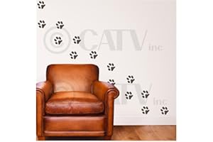 WALL SAYINGS VINYL LETTERING Animal Paw Prints Vinyl Wall Pattern Decal Stickers (Set of 21 3.5", Brown)
