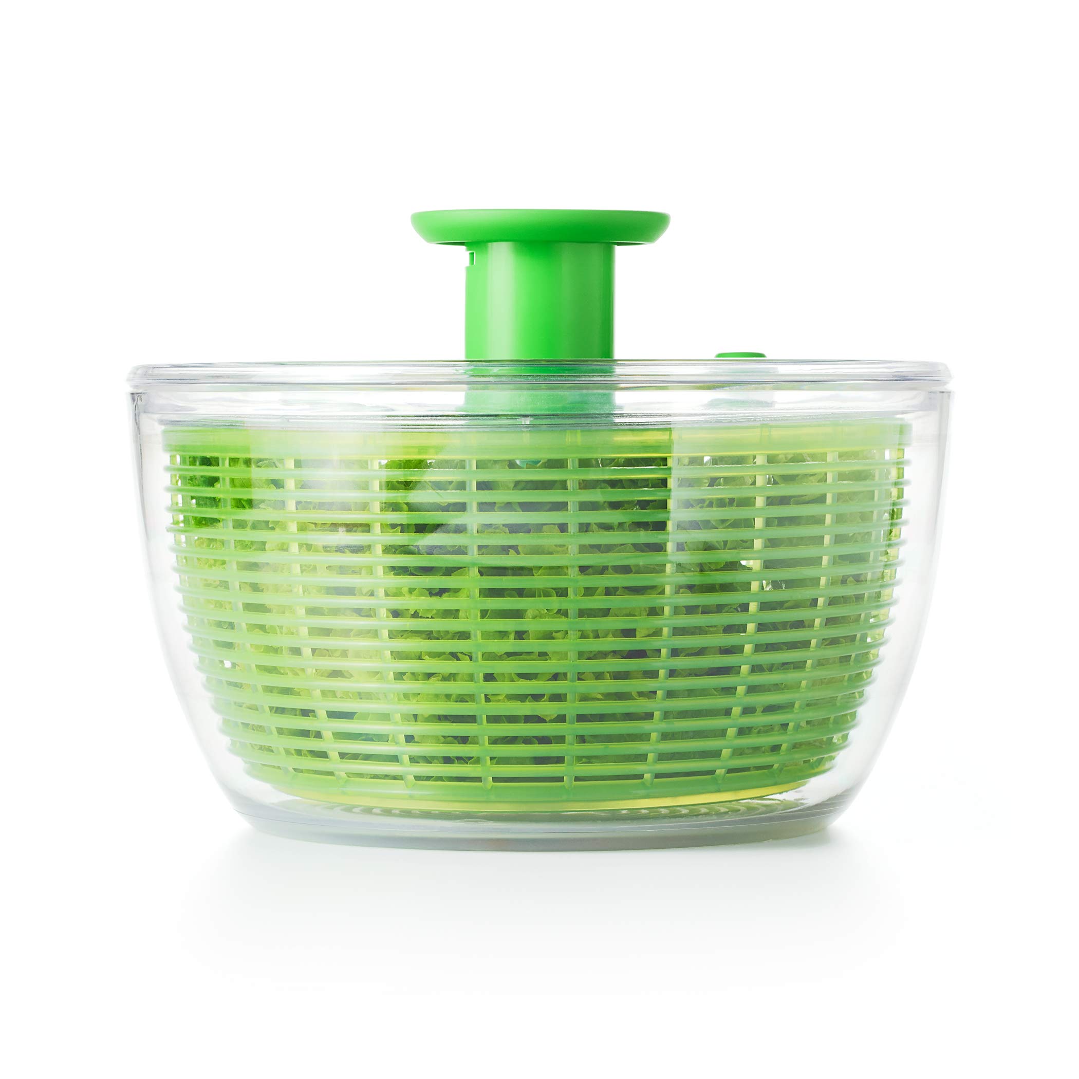 OXO Good Grips Salad Spinner - Large, Green Lettuce & Fruit Washer, BPA-Free, Easy One-Hand Pump