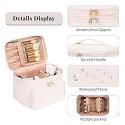 Large Makeup Bag, Portable Travel Makeup Bag for