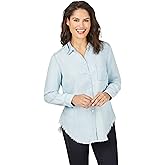 Foxcroft Women's Haven Long Sleeve Tencel Blouse, BLUEWASH, 8
