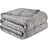 Sivio Weighted Blankets for Adults, Soft Minky Heavy Blanket for Calm Sleeping, Brethable Cooling Weighted Throw Blanket for Men and Women, Grey, 60 x 80in, 15lbs