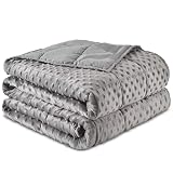Sivio Weighted Blanket for Adults (15 lbs, 48" x 72") Soft Minky Heavy Blanket for Sleeping Perfect for 140-160 lbs, Twin Size Breathable Weighted Throw Blanket, Machine Washable, Grey