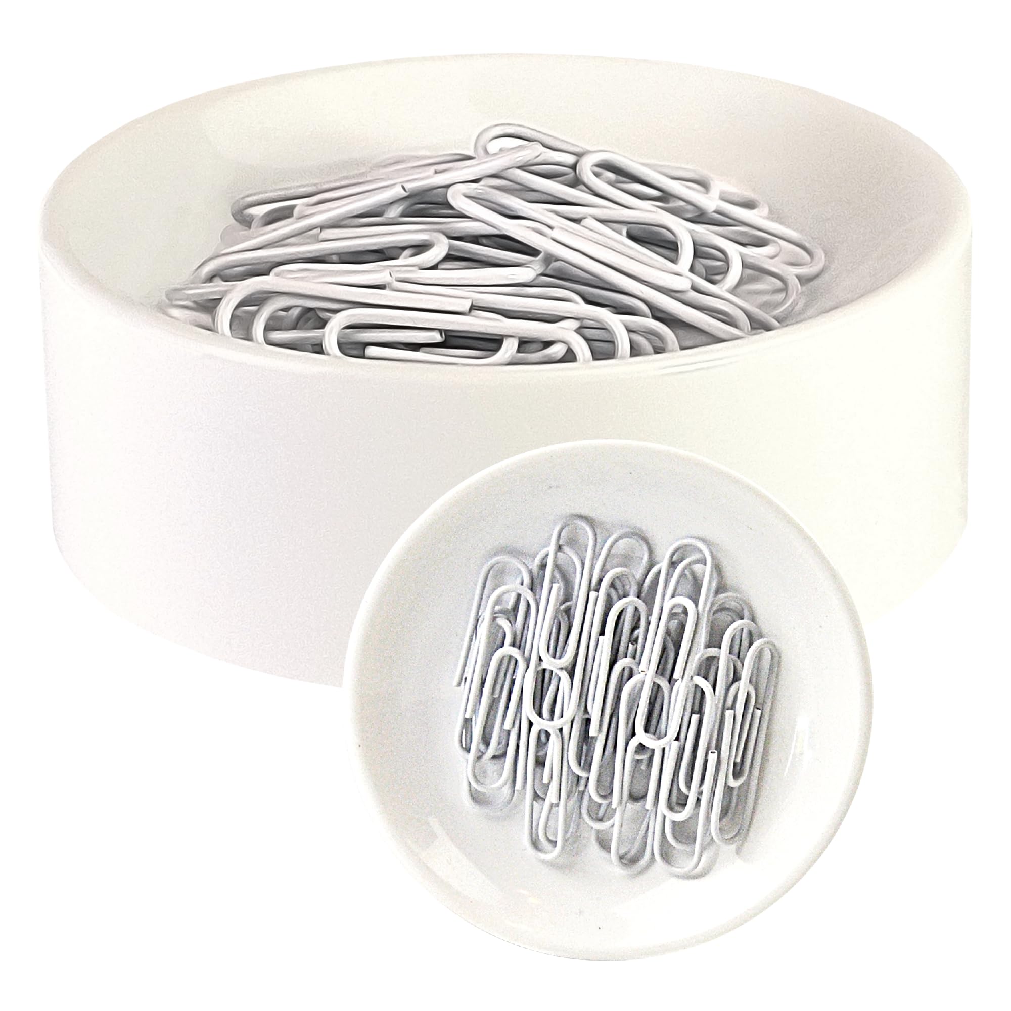 Blue Feather Products Clipwell Magnetic Paper Clip Holder - White