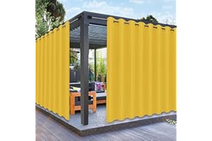 PureFit Outdoor Curtains for Patio Waterproof Weatherproof, UV and Fade Resistant Outside Curtains for Gazebo, Front Porch, P