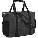 Travel Duffel Bag for Women Men,Sports Tote Gym Bag With Wet Pocke,Foldable Carry on Luggage Bag,Black