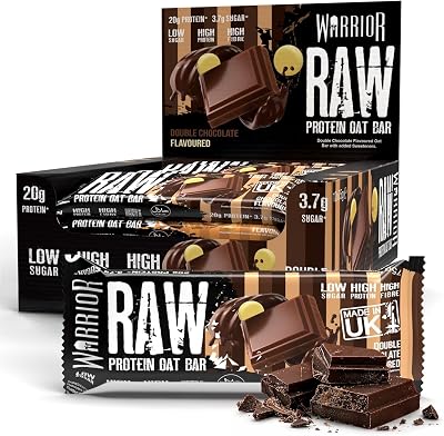 Warrior RAW Protein Bars 12 x 75g High Protein Flapjack Double Chocolate