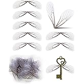 YETOOME 150 Pcs White Dragonfly Wing Charms for Flying Keys, Artificial Dragonfly Craft Earring Charms for Pendant DIY Jewelry Making Home Decoration