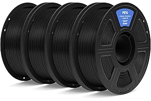ELEGOO PETG 1.75 mm Black 4 Pack 1kg Spools (2.2 lbs), 3D Printing Filament Dimensional Accuracy +/- 0.02 mm, Fits for Most F