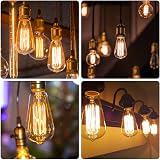 Caldarax 3 Pack B22 Edison Bulbs ST64 Amber Glass 2700K 600 LM view 5