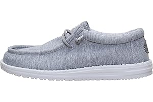 HEYDUDE Men's Wally Stretch Jersey Slip On Shoes | Lightweight Comfortable Travel Loafers with Elastic Laces