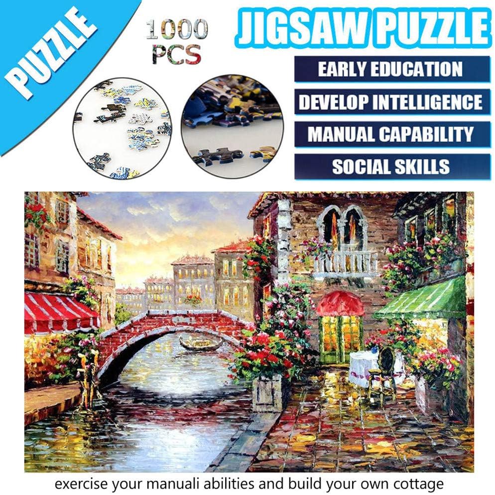 Novania 1000 Piece Natural Landscape Jigsaw Puzzle, DIY Learning Educational Brain Teaser Interactive Floor Puzzles for Adults Kids, Family Home Indoor Activity Hobbies Creative Assembling Game (D)