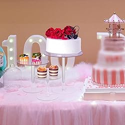 KVMORZE Acrylic Cake Stand, Clear Round Cupcake
