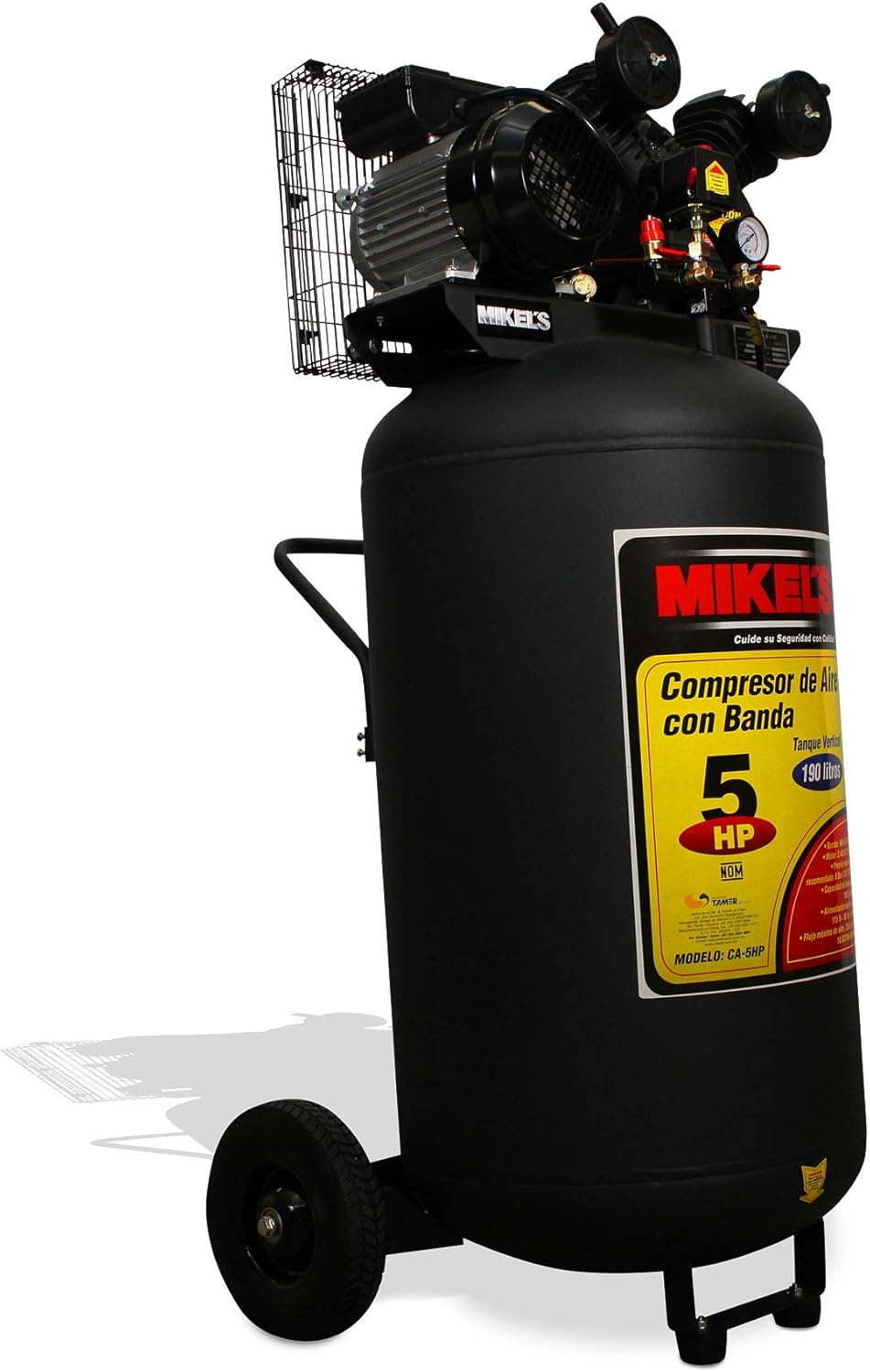 Mikels CA5HP Compresor de Aire 5 HP con Banda, 190 litros