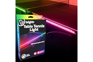 Brightz LED Ping Pong Table Light - Electrify Your Gameplay Experience! 12-Foot Light Strip for Ping Pong Tables - Color Changing or Solid Color Modes (Table Not Included)