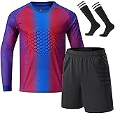 ZIQICAI2007 Children's soccer goalkeeper jersey youth children's team uniforms men's long-sleeve set shorts