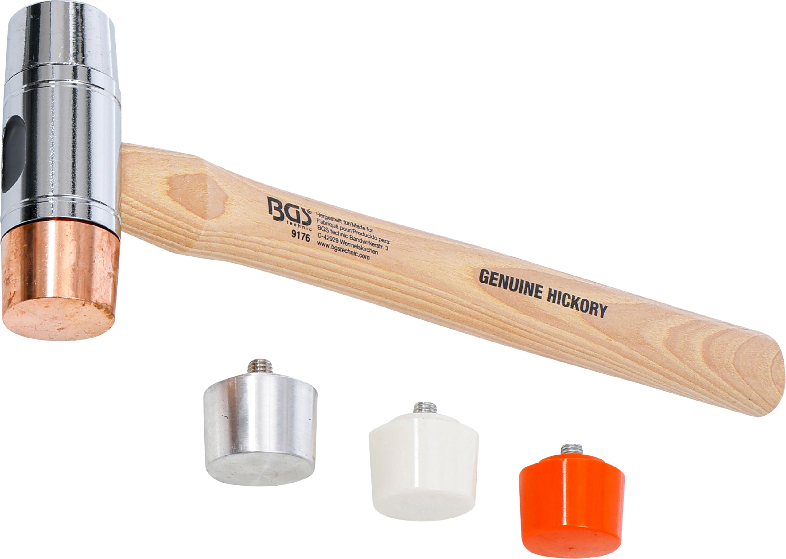 BGS 9176 | Hammer with Interchangeable Heads | Hickory Handle | Ø 35 mm