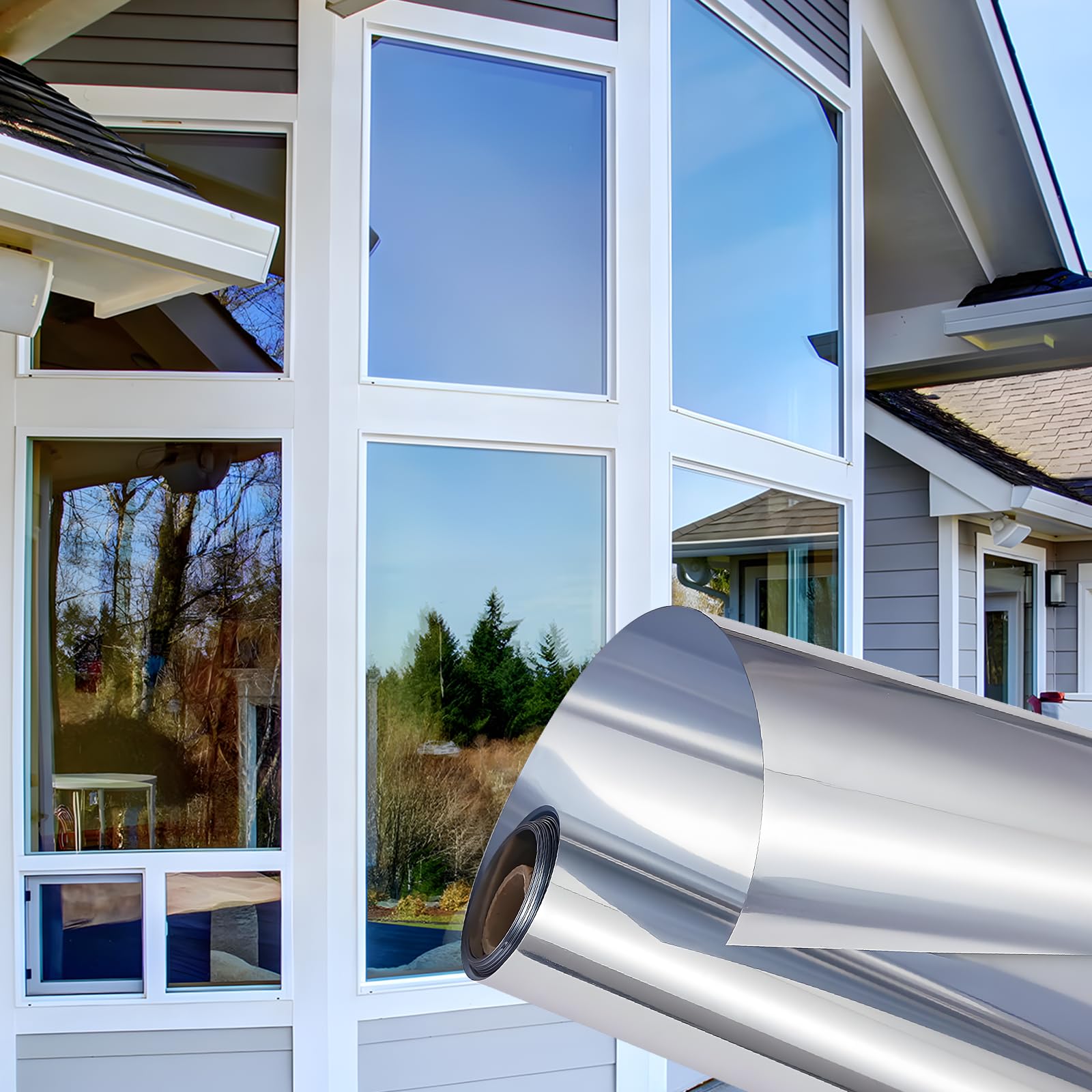 Photo 1 of *****10 PIECES******
Coavas One Way Window Privacy Film, Reflective Window Tint for Home See Out Not in, Sun Blocking Anti UV Static Cling Glass Windows Door Coverings for Winter, 23.6x78.7 Inch