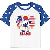 Kids American Flag Shirt Boys Girls Toddler 4th of July Tshirts Patriotic Tee Tops Independence Day Short Sleeve
