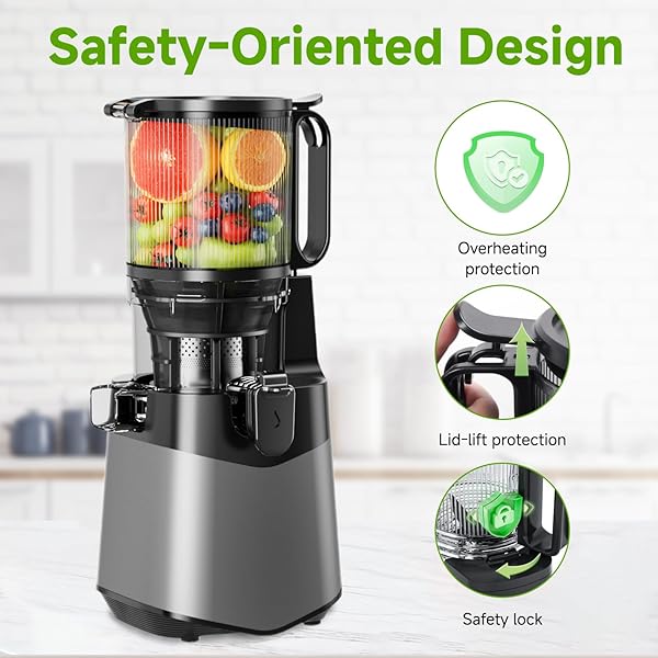 COLD PRESS JUICER, 5.3″ WIDE FEED CHUTE JUICE EXTRACTOR MACHINE WITH 400W, HIGH JUICE YIELD, SLOW MASTICATING JUICER FOR WHOLE VEGETABLES & FRUITS