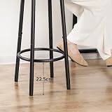 HOOBRO Bar Stools Set of 2 Rustic Brown, 30x30x64 cm, Metal Frame, Footrest view 9