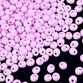Yholin 4000pcs Glass Seed Beads Bulk, 3x6mm Teardrop Shape Light purple Seed Beads Small Pony Beads for DIY Craft Projects Bracelets Necklace Jewelry Making