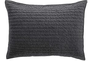 ELEGANT LIFE HOME Bed Pillow Sham Royal Cotton Velvet Pic-Stitch King Pillow Sham - 20'' x 36'', Grey, 1 Piece