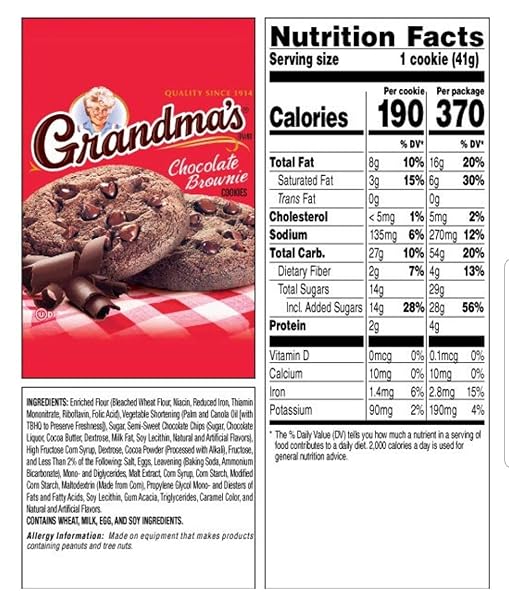 GRANDMA’S COOKIES, CHOCOLATE BROWNIE, 2.5 OUNCE (PACK OF 60)