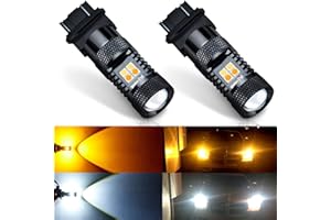 Antline Extremely Bright 3157 3057 3155 3457 4157 4057 Switchback LED Bulbs White/Yellow 3030 Chipsets with Projector for Turn Signal Lights (Pack of 2)