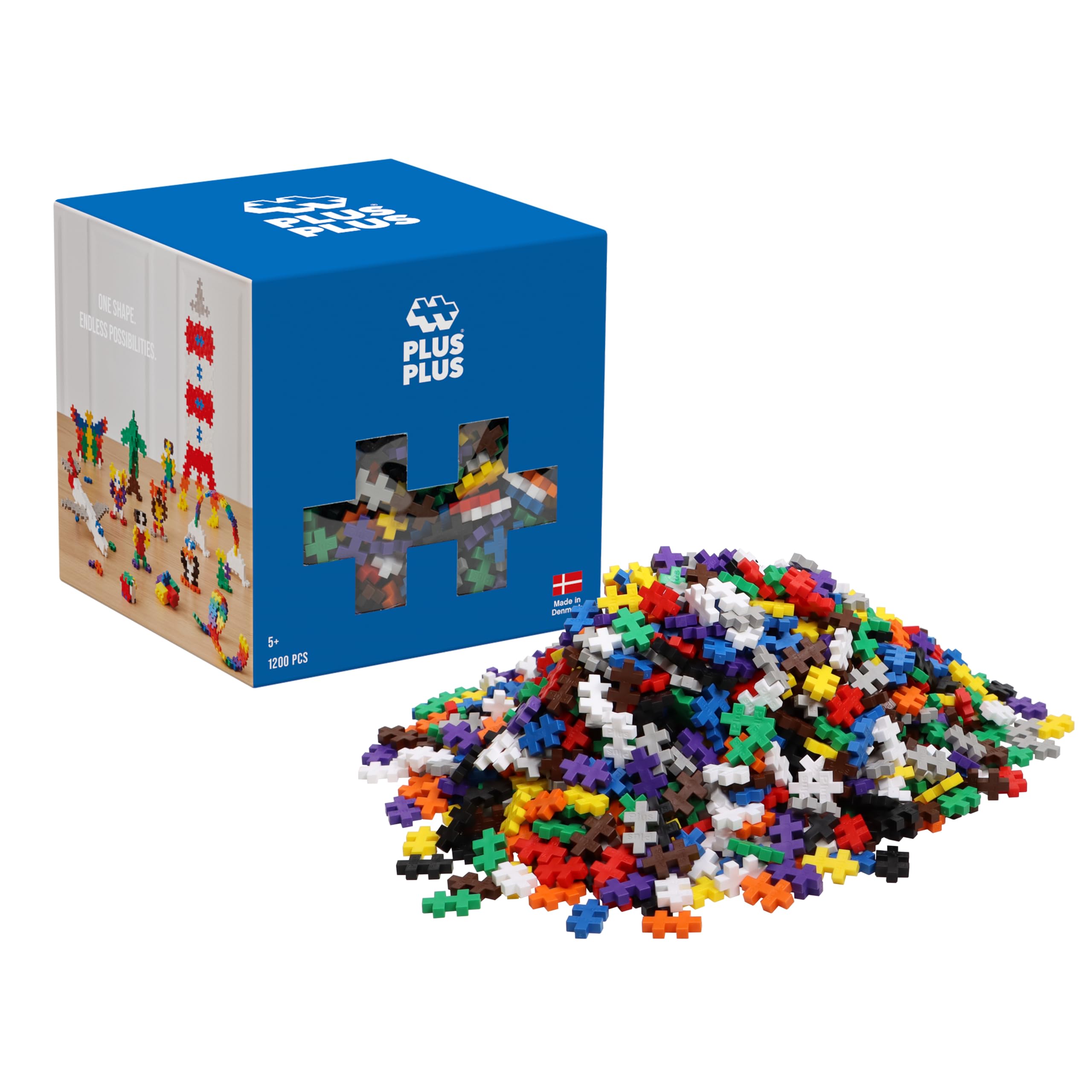 PLUS PLUS Building Blocks Toy - 1200 pc Kids Construction Toys, Creative Learning Resources and STEM Play for Home and Travel - Girls and Boys Toys Age 5 Plus - Basic 1200 Pieces — image 1