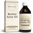 Herbsforever Brahmi Amla Hair Oil Improves Blood Circulation Calms Mind and Hair Strength Oil Cold Pressed Premium Oil Non GMO, Vegan 7.1 fl oz 210 ml
