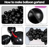 ASIYUHY Black Balloons 102Pcs Matte Arch Garland Kit 4 Sizes 5/10/12/18in view 4