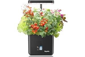 DRYADES Self-Watering Indoor Garden for Canadian Winter, Adjustable Full Spectrum Grow Light (Low/Med/High) & Auto Timer, Gif