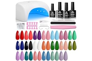 BEETLES GEL POLISH Beetles Gel Nail Polish Kit with UV Light - 31Pcs Nail Polish Set Popular Color Gel with Base and Matte&Glossy Top Coat Soak Off All Season DIY Manicure Kit Art Gifts for Women Teen Girls