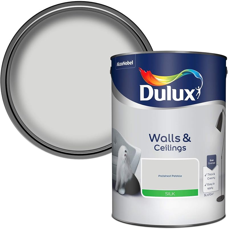 Dulux Walls & Ceilings Silk Emulsion Paint Polished Pebble 5L