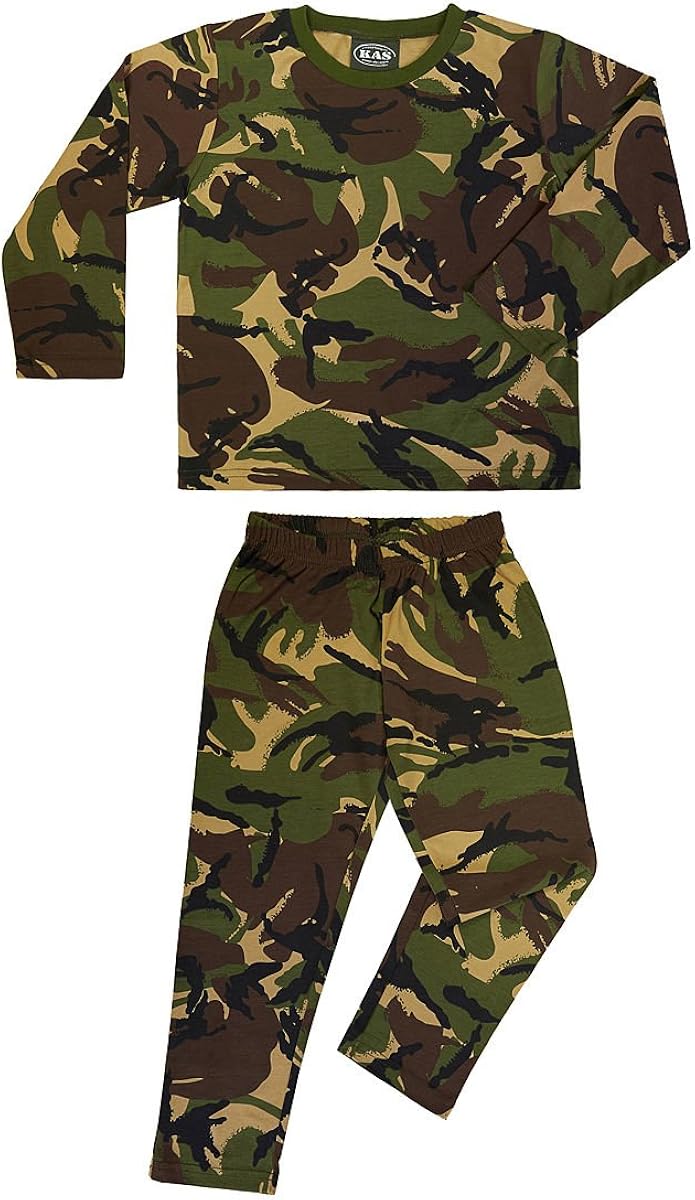 Kids Army Pyjamas Woodland Camouflage 100 Cotton Ages 313 Available