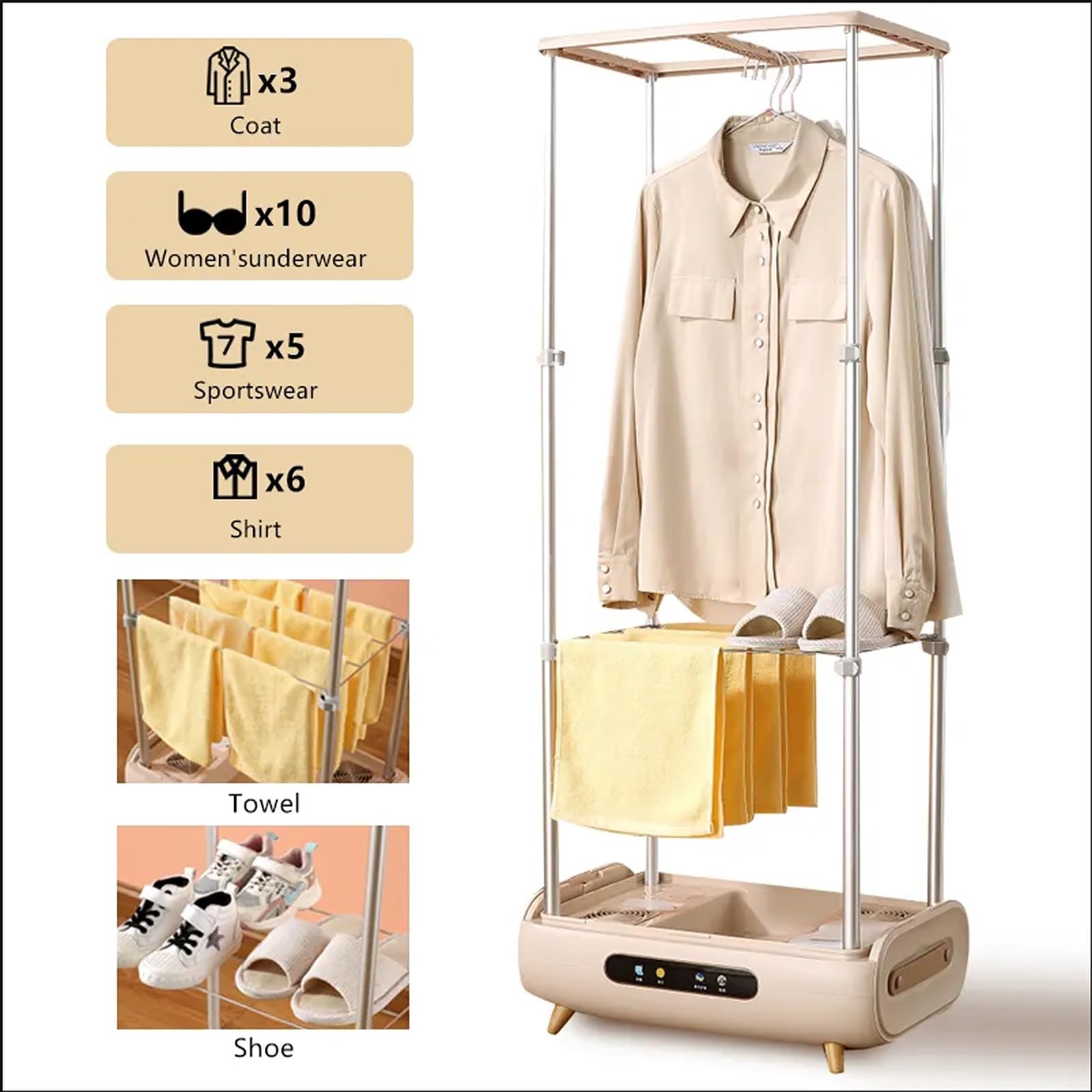 Smart Wireless Steam Iron, 360° Fully Automatic Vertical Clothes Dryer, Collapsible Hanging Garment Steamer 900W With Remote Control and Timer For Home Laundry Dorms