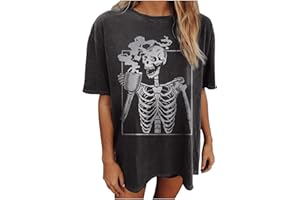 Wukreran Vintage Shirts for Women Cute Graphic Tee Spring Short Sleeve Tops Oversized Tshirts Teen Aesthetic Clothing