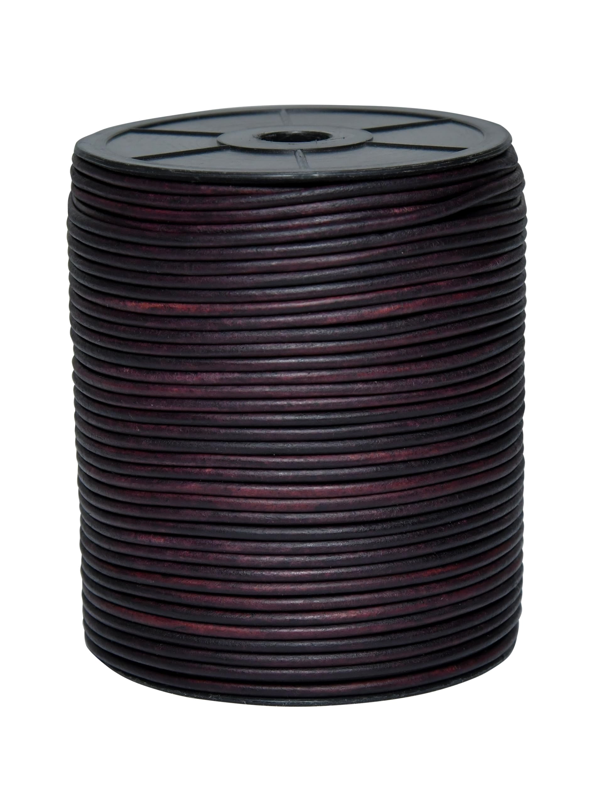 Cords Essentials Round Genuine Leather String Cord, Natural Rawhide Rope for Jewelry Making, Necklaces, Bracelets, Kumihimo Braiding, Wraps, Crafts and Hobby Projects (Distressed Red Brown, 3.0 MM) — image 1