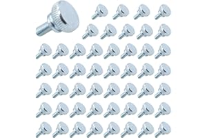 ASAMUYU 50 Pieces Flat Knurled Head Fully Threaded Thumb Screws Bolts Fastener, Thumbscrew Threaded Knurled Grip Knobs Thumb Screw (M4x8)