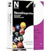 Neenah Premium Cardstock, 8.5" x 11", 65 lb/176 gsm, Bright White, 250 Sheets (91904)