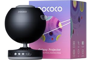 POCOCO Galaxy Star Projector for Bedroom with Replaceable Optical Film Discs, Home Planetarium Night Light Projector with High-Definition Soft Light for Relax, Study, and Meditate, Stress Relief Gifts