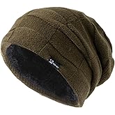 TOP-EX Oversized XXL Winter Mens Slouchy Beanie Long Skull Knitted Stocking Hat Cap Warm Lined Big Head