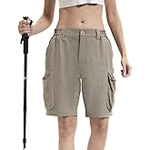 NATUVENIX Stretch Women's Hiking Shorts Quick Dry Cargo Casual Shorts Women Lightweight Travel Golf Shorts