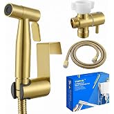 TRIPHIL Handheld Bidet Sprayer for Toilet, Brushed Gold | Adjustable Water Pressure, Jet Bidet Spray Attachment, Leak-Proof 304 Stainless Steel T-valve for Cloth Diaper/ Feminine Wash