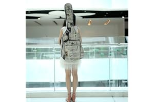 600D Water- Oxford Cloth Stitched Padded Straps Newspaper Style Gig Bag Guitar Carrying Case for Acoustic Folk