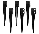 Sekcen 6 Pcs Fence Post Anchor Ground Spike 4x4