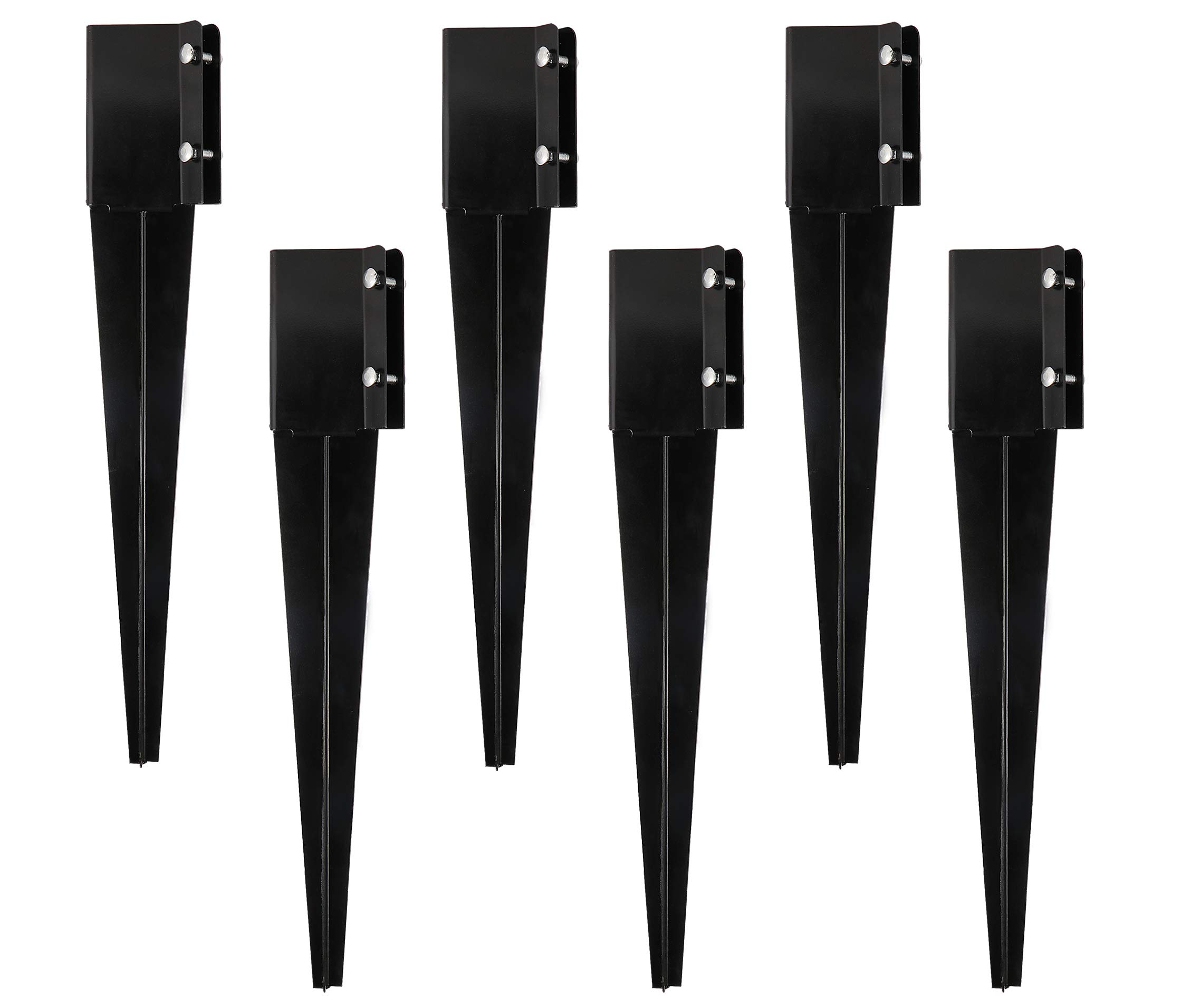 Photo 1 of Sekcen 6 Pcs Fence Post Anchor Ground Spike 4x4 Metal Post Stake 24 Inch for Mailbox Deck Railing Black